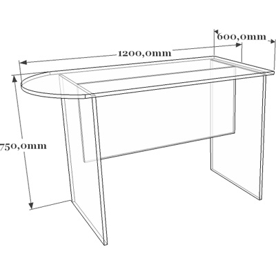 Схема стола приставного 02-001