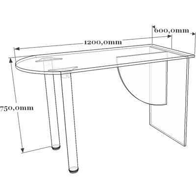 Схема стола приставного 02-002
