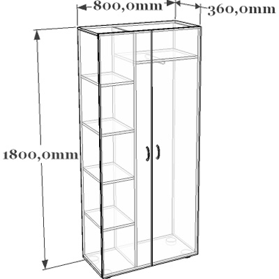 Схема шкафа для одежды 10-002