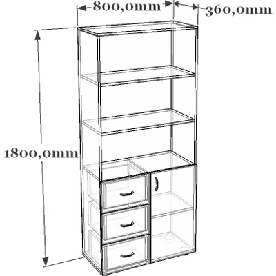 Схема шкафа для документов 11-007