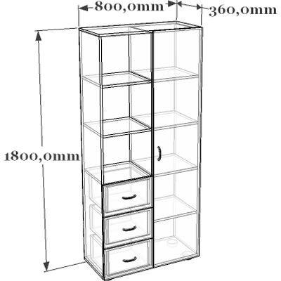 Схема шкафа для документов 11-009