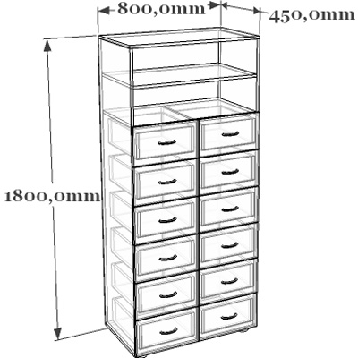 Схема шкафа картотечного 13-008