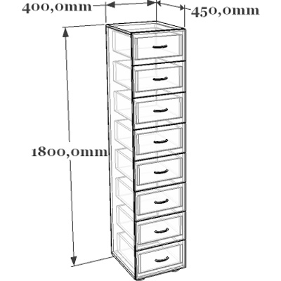 Схема шкафа картотечного 13-009